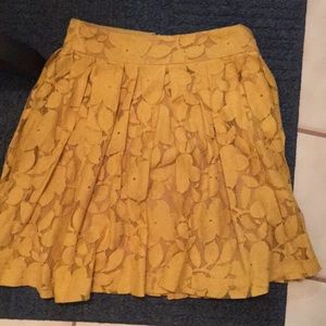 LOFT Lace Skirt - Mustard Yellow